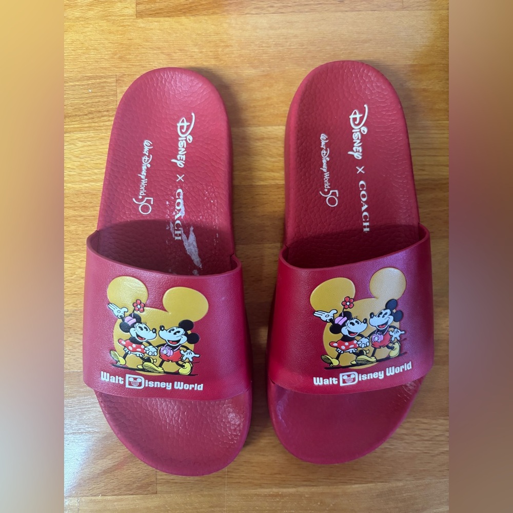 Coach x Disney Mickey Minnie Slides